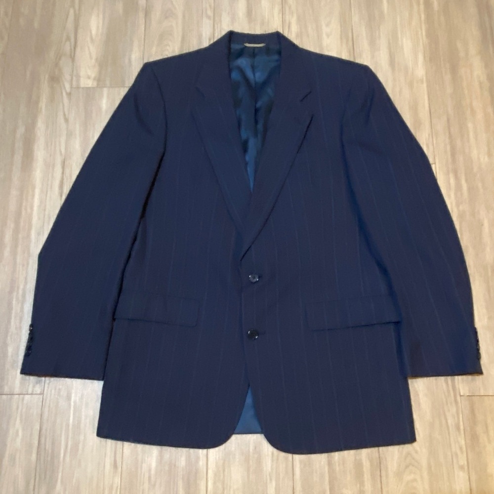 Christian Dior Monsieur Navy Blue Pinstripe Blazer Jacket Mens 44R